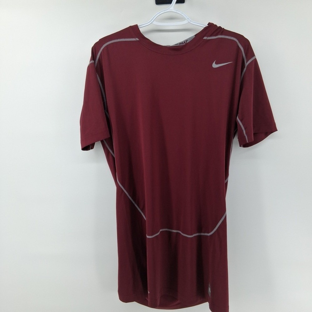 Nike Pro Combat Shirt Mens 3XL Dark Maroon Compression Dri-FIT Short Sleeve